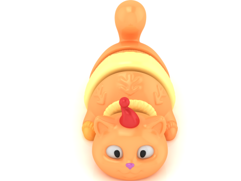 3D Printable Cute Cat Toy Model 3D Print Model