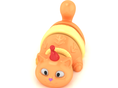 3D Printable Cute Cat Toy Model 3D Print Model