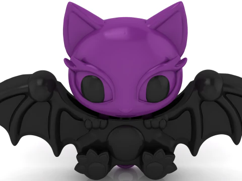 Cute Bat Kitty 3D Printable 3D Print Model