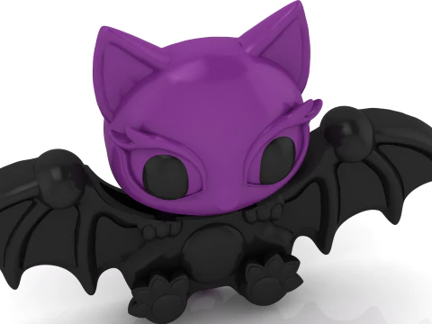 Cute Bat Kitty 3D Printable 3D Print Model