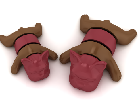 带红带的可爱玩具狗 3D 打印 3D 打印模型