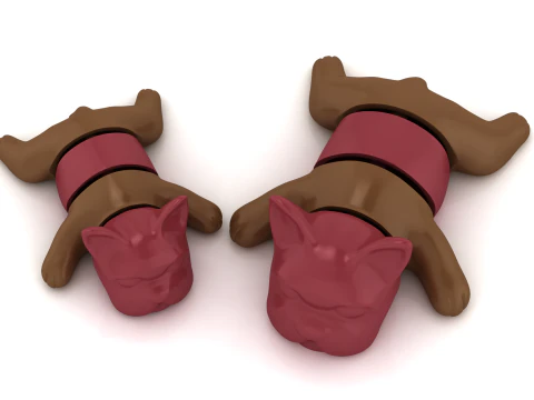 带红带的可爱玩具狗 3D 打印 3D 打印模型