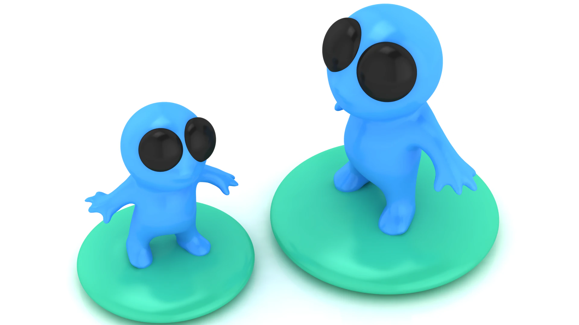 Cute Blue Alien 3D Printable 3D Print Model .c4d .max .obj .3ds .fbx .stl .blend 