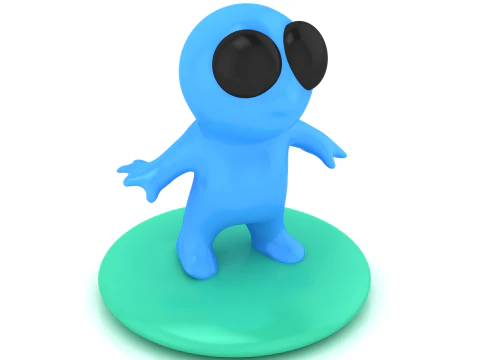 Cute Blue Alien 3D Printable 3D Print Model