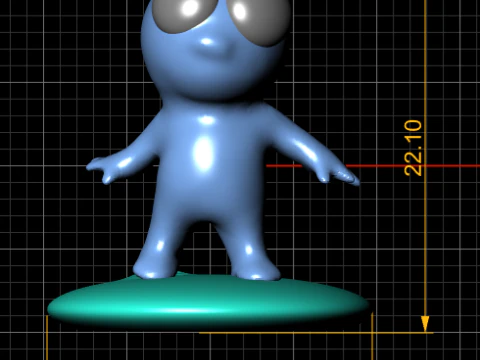 Cute Blue Alien 3D Printable 3D Print Model