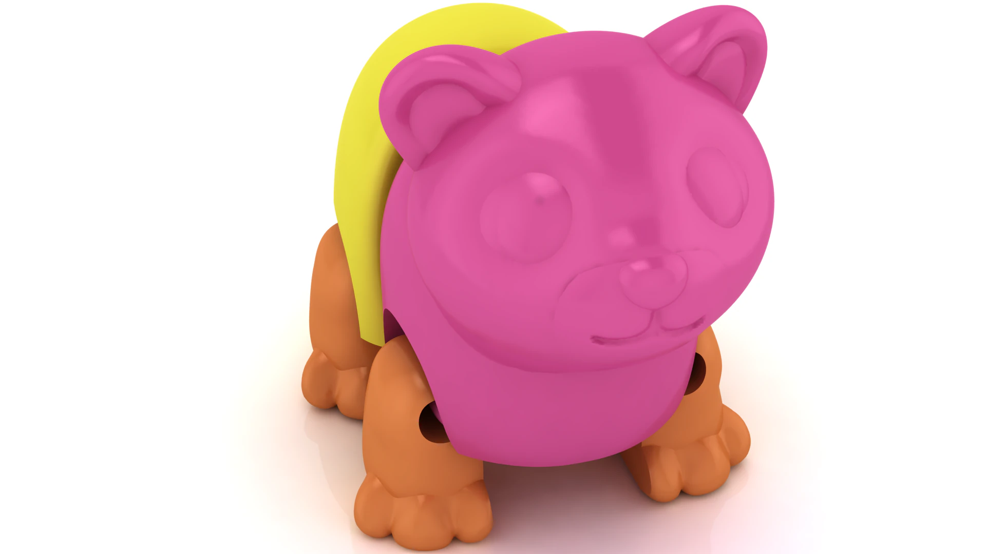 Cute Cartoon Cat 3D Printable 3D Print Model .c4d .max .obj .3ds .fbx .stl .blend
