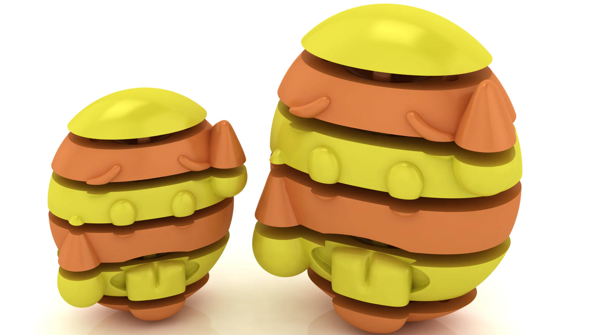 Colorful Stackable Critter 3D Printable 3D Print Model .c4d .max .obj .3ds .fbx .stl .blend