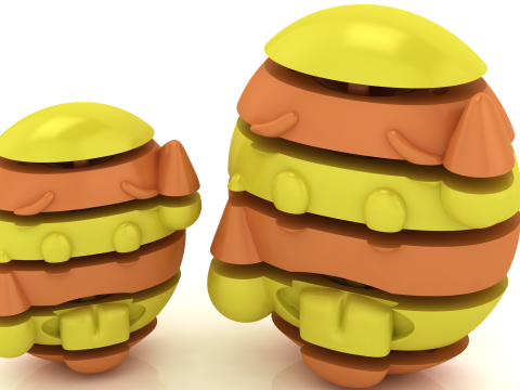 Critter colorido y apilable imprimible en 3D Modelo de impresión 3D