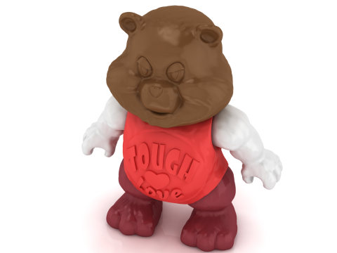 Tough Love Bear 3D Printable 3D Print Model