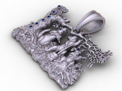 Tree of Life Relief Pendant Luxury 3D Printable Jewelry Model 3D Print Model