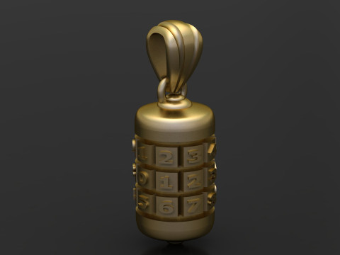 Подвеска с цилиндром с цифровым замком 3D-модель ювелирного изделия для печати 3D Принт Модель