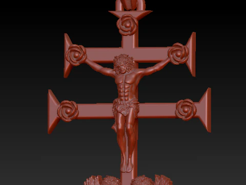 Ornate Crucifix Pendant with Angels 3D Printable Religious Jewelry Model 3D Print Model