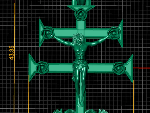 Ornate Crucifix Pendant with Angels 3D Printable Religious Jewelry Model 3D Print Model