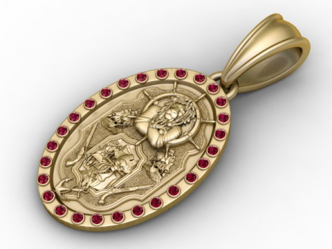 Овальный кулон Божественной Богини-Воина Роскошная модель ювелирных изделий для 3D-печати 3D Принт Модель