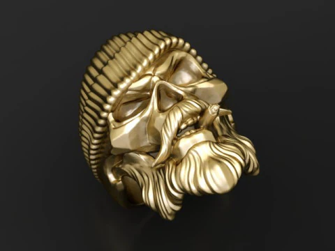 Bearded Skull with Beanie Cigar 3D Printable Character Sculpture 3D Print Model