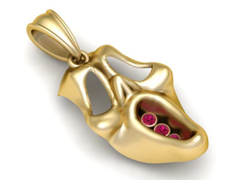 Luxury Abstract Skull Pendant with Gemstone Inlay 3D Printable Jewelry Model 3D Print Model