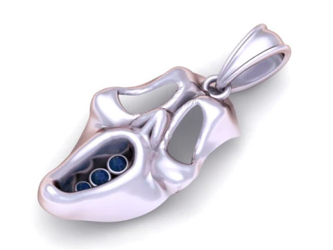 Luxury Abstract Skull Pendant with Gemstone Inlay 3D Printable Jewelry Model 3D Print Model