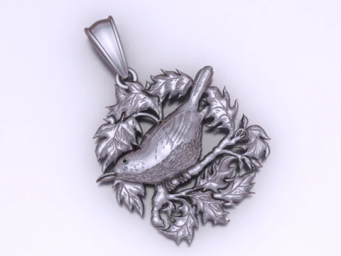 Title 3D Printable Bird Pendant Model 3D Print Model