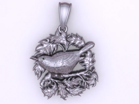 Title 3D Printable Bird Pendant Model 3D Print Model