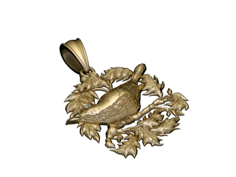 Title 3D Printable Bird Pendant Model 3D Print Model