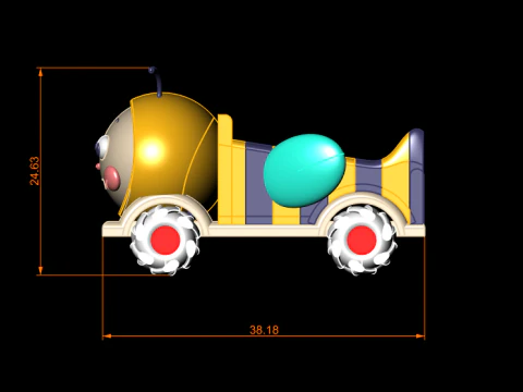 Cute Bee Car Toy 3D Print Model
