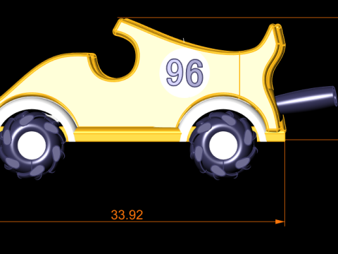 Zabawkowy samoch&oacute;d z kresk&oacute;wki Model do druku 3D