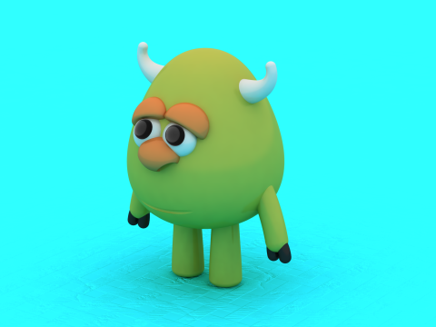 Cute Cartoon Monster 3D Print Model