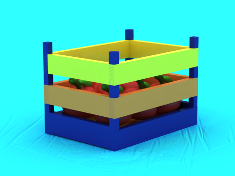 Cartoon Fruit Crate 3D Mode 3D Print Model