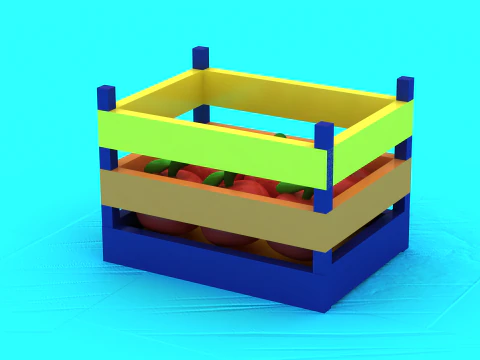 Cartoon Fruit Crate 3D Mode 3D Print Model