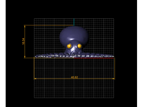 Polvo fofo de desenho animado Modelo de Impressão 3D