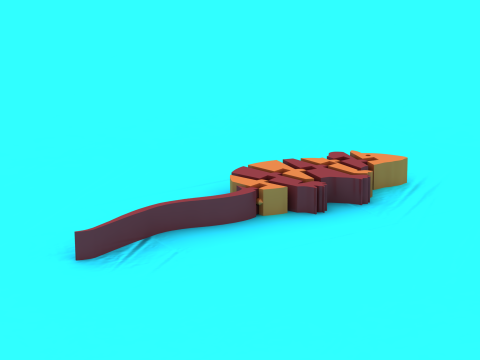 Stilisierte segmentierte Kreatur 3D Druckmodell