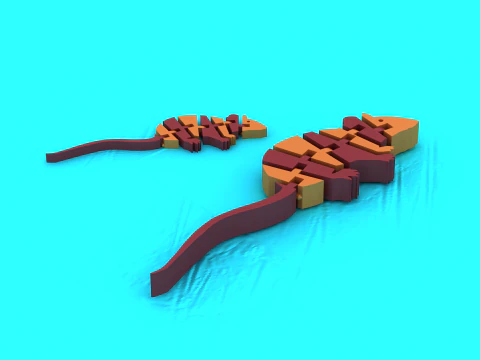 Stylizowane stworzenie podzielone na segmenty Model do druku 3D