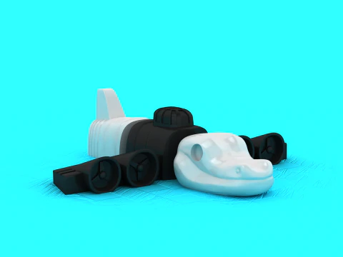 Crocodile Train Toy 3D Mode 3D Print Model
