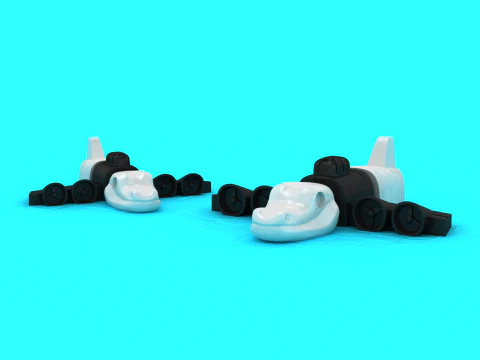 Crocodile Train Toy 3D Mode 3D Print Model