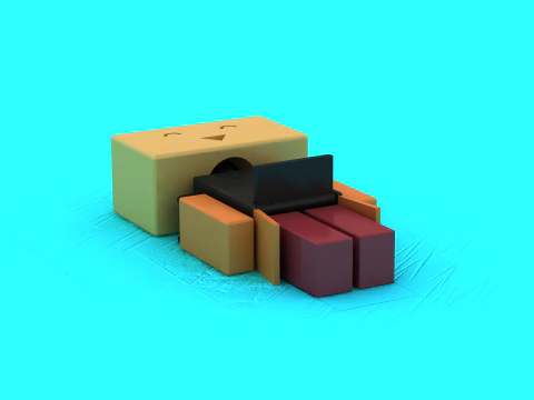 可爱的块状放松角色 3D 打印模型