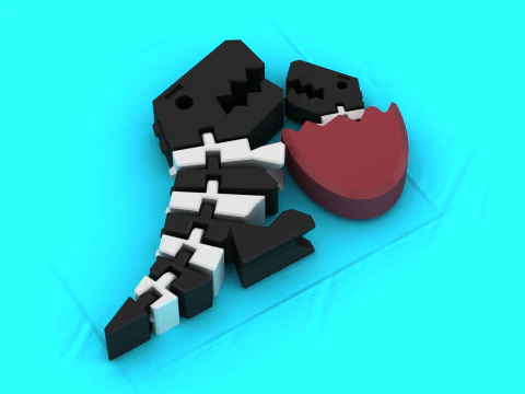 Teka-teki Karakter Kartun Rusak Model Cetak 3D