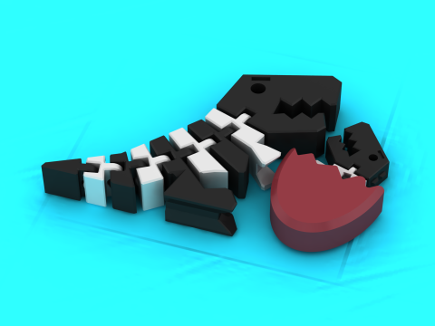 Broken Cartoon Character Puzzle 3D Print Model