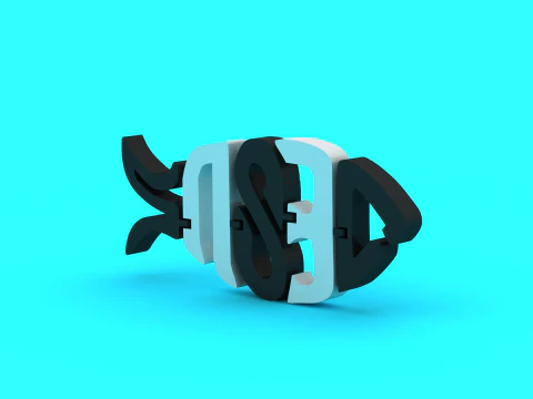 Typografie Vis 3D printmodel