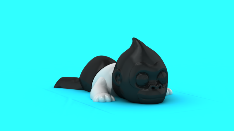 Cute Baby Gorilla 3D Print Model .c4d .max .obj .3ds .fbx .stl .blend