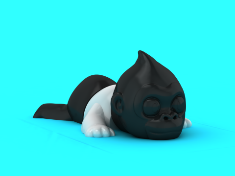 Niedlicher Baby-Gorilla 3D Druckmodell
