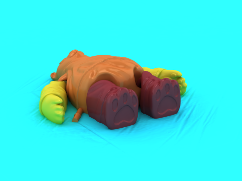 Simpatico orsacchiotto sdraiato Modello di stampa 3D