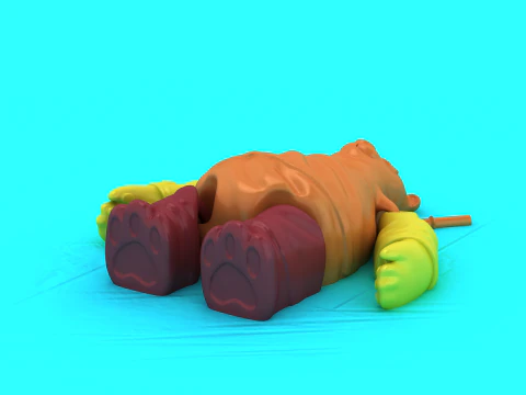 Cute Lying Teddy Bear 3D Print Model