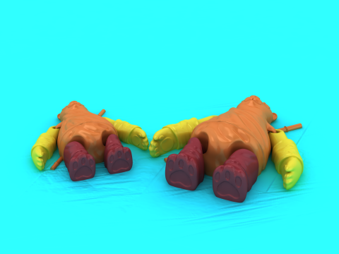 かわいい横たわっているテディベア 3Dプリントモデル