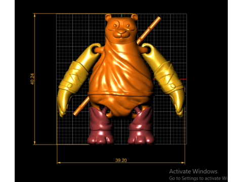 かわいい横たわっているテディベア 3Dプリントモデル