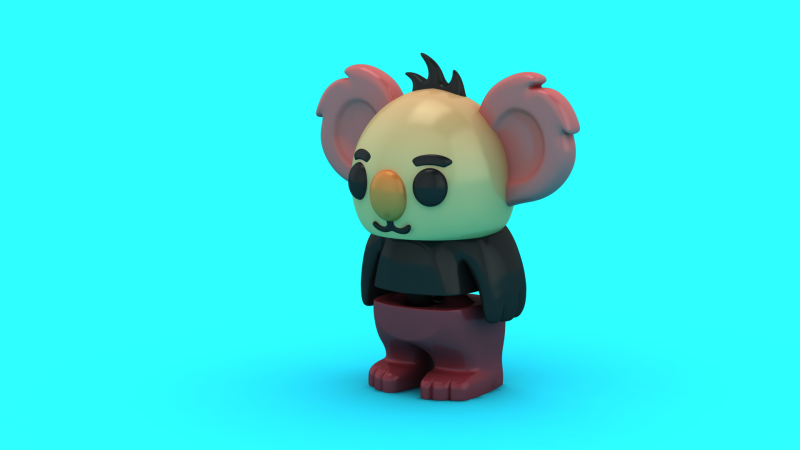 Cute Cartoon Koala 3D Print Model .c4d .max .obj .3ds .fbx .stl .blend