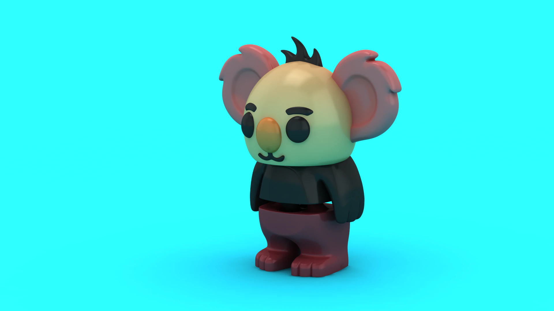 Cute Cartoon Koala 3D Print Model .c4d .max .obj .3ds .fbx .stl .blend 