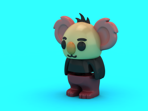 かわいい漫画コアラ 3Dプリントモデル