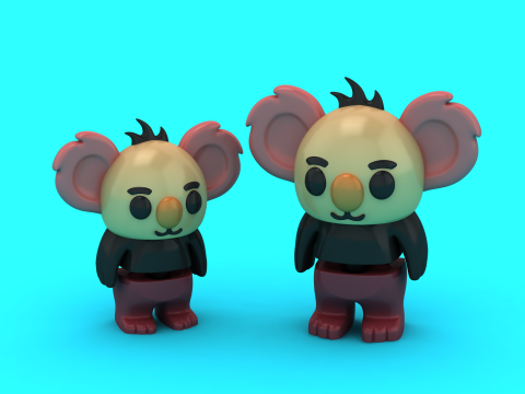 Cute Cartoon Koala 3D Print Model