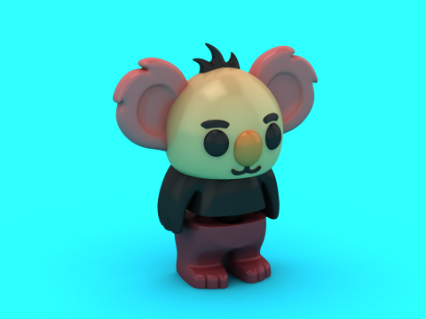 Cute Cartoon Koala 3D Print Model