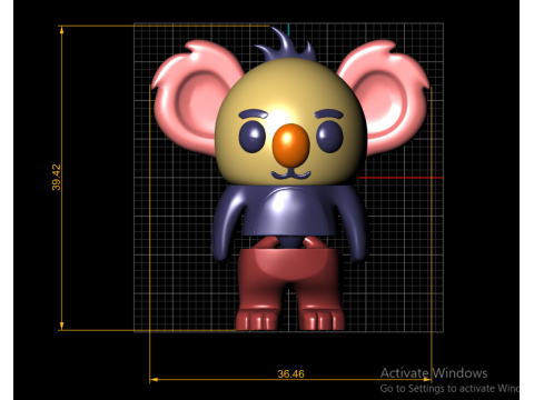 Cute Cartoon Koala 3D Print Model